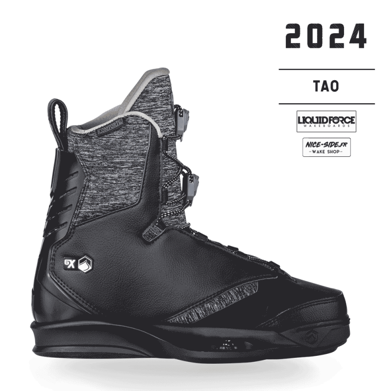 Liquid force tao noir black chausses wakeboard homme 2024